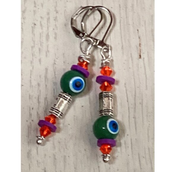 🍒 Dangle Handcrafted Earrings With Crystals SwarovskiW/ 925 Hooks🐥 - Picture 1 of 3